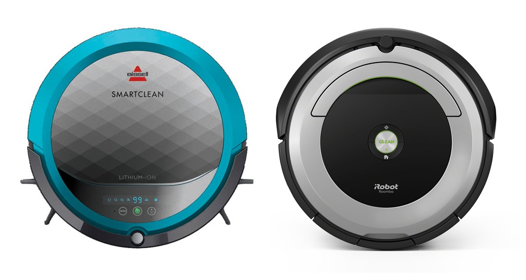 Side by side comparison of the smartclean 1974 and Roomba 690