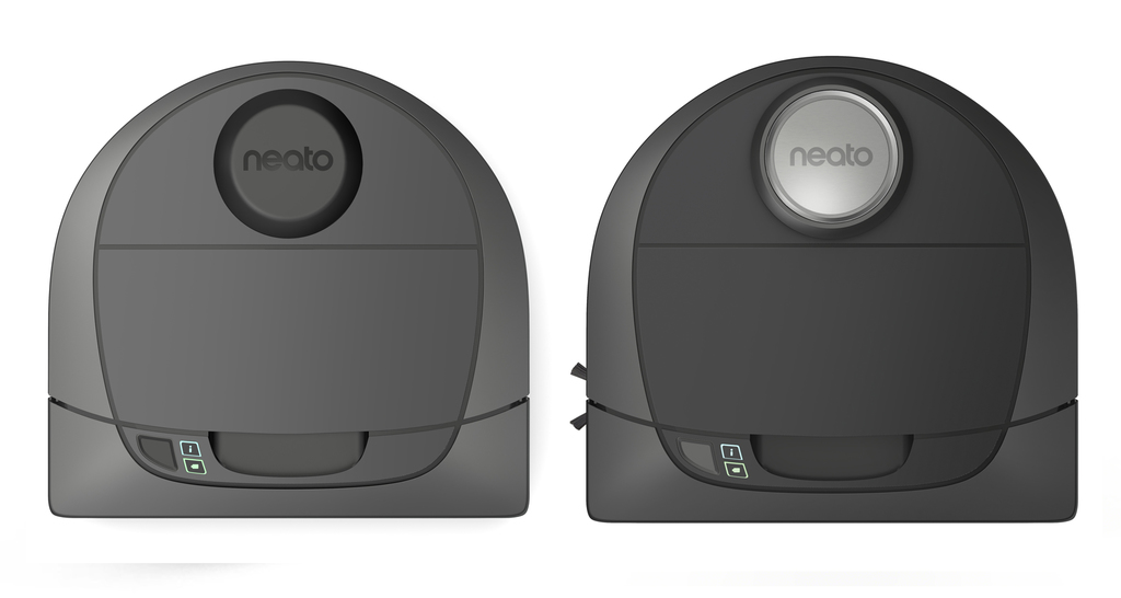 Side by side comparison of Neato's connected robot vacuums, the D3 and the D5