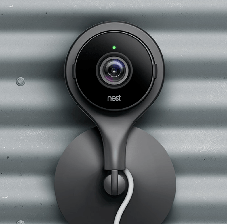 Nest Cam Indoor mounted via its built-in magnet.