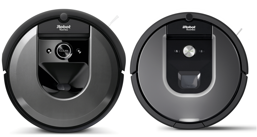 The Roomba i7 on the left and Roomba 960 on the right.