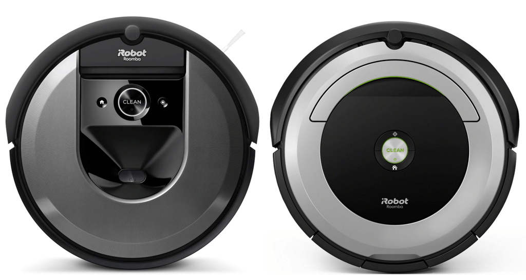 Roomba i7 next to Roomba 690