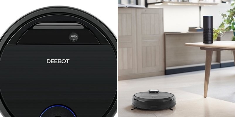 Deebot Ozmo 930's controls: local button and Amazon's Alexa.