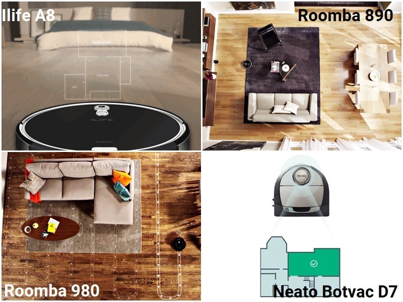 The various vacuums' mapping technologies.