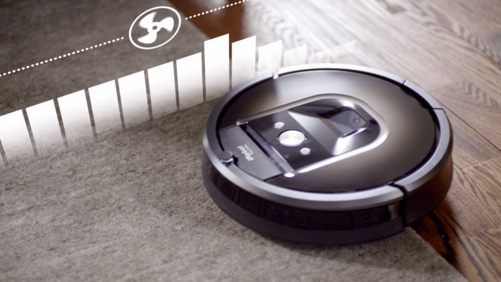 Roomba's carpet boost revs up the motor when it detects carpet.
