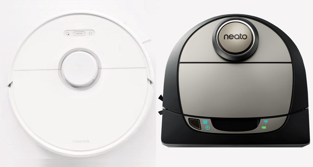 A side-by-side comparison of Roborock S6 versus Neato Botvac D7 Connected.