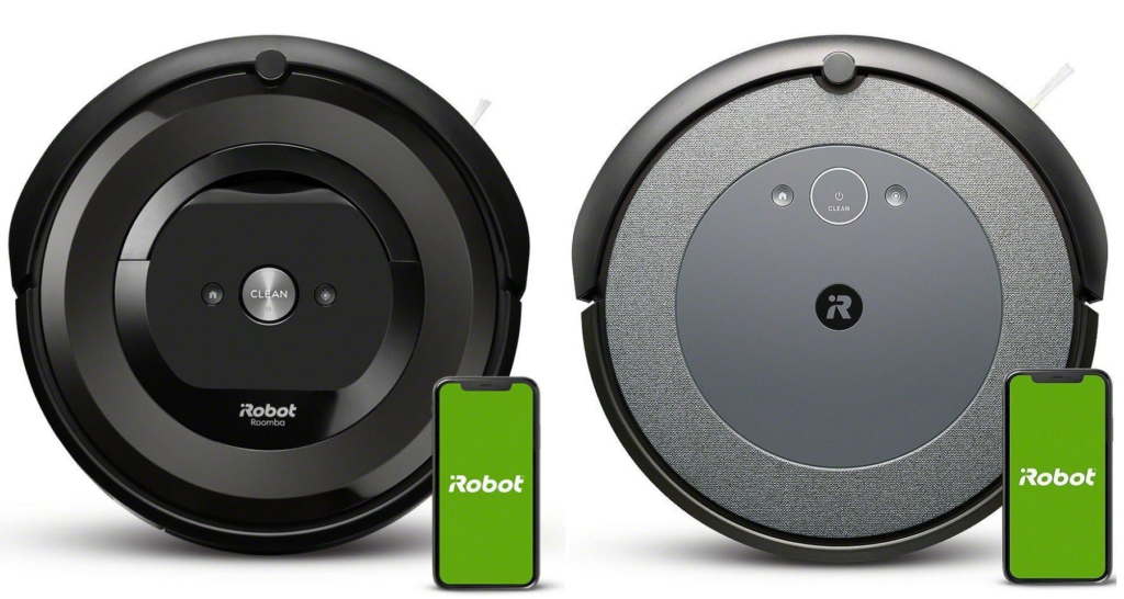 Roomba e5 next to Roomba i3..