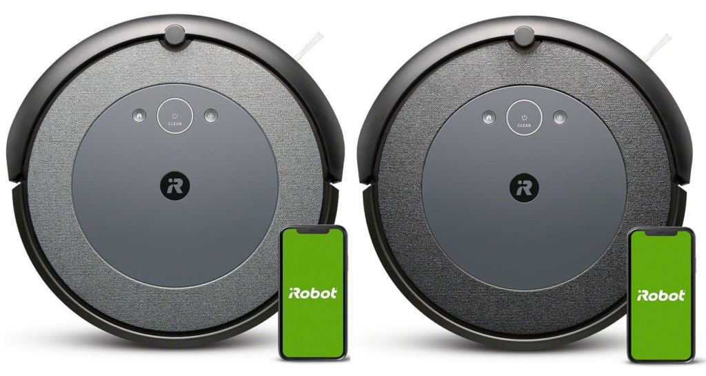 Roomba i3 next to Roomba i4.